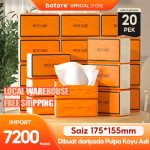 Botare 20-pack orange facial tissues – 4-ply, 7,200 sheets, 175×155mm, for face, hands & home use, free shipping