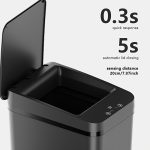 “Black 2pcs motion sensor smart trash cans – 11L, touchless, minimalist, perfect for home or kitchen.” - 图片 7