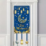 1pc Eid Mubarak Hanging Decorative Flag, Polyester Multipurpose Wall Banner, 100.0cm x 40.01cm, Festive Porch Party Decoration, No Electricity Needed, for Eid al Fitr Celebrations - 图片 2