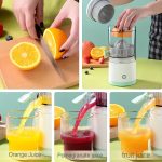 Wireless electric juicer 13.5oz – USB rechargeable, push-button, removable cup, auto juice separation, food-grade ABS, perfect gift - 图片 5