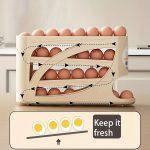 Stackable egg holder – automatic sliding, large capacity, transparent PP, saves fridge space & keeps eggs fresh - 图片 9