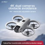 Compact drone – dual cameras, stylish lights, 360° flips, gesture photo/video, auto-stable flight, 4 rotors, perfect gift.