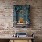 1pc, Including a Frame, Measuring 30.48X40.64 cm, Featuring a 2D Flat HD Oil Painting of Tilework Art with Islamic Geometric Designs, Persian Decoration - KX9072YD2249 - 图片 5