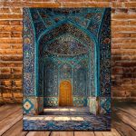 1pc, Including a Frame, Measuring 30.48X40.64 cm, Featuring a 2D Flat HD Oil Painting of Tilework Art with Islamic Geometric Designs, Persian Decoration - KX9072YD2249 - 图片 2