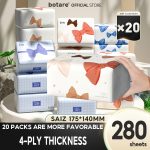 5600 Sheets (20 Packs) of Bowknot Embossed Facial Tissues, 4-Ply Soft Quality, Crafted from Virgin Wood Pulp, Ideal for Home, Kitchen, Car, Bathroom, Tissue Boxes, And Dining Occasions, with Free Shipping, a Must-Have for Families And Gatherings