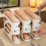 Stackable egg holder – automatic sliding, large capacity, transparent PP, saves fridge space & keeps eggs fresh - 图片 6