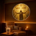 God and Jesus Pattern Projection Light, Six Interchangeable Patterns, Room Ceiling Background Decoration Light, 360° Rotating Portable USB Gadget, Creative Gift, God Bless, a Gift for Christian Enthusiasts. - 图片 2