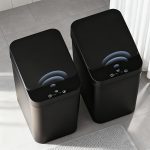 “Black 2pcs motion sensor smart trash cans – 11L, touchless, minimalist, perfect for home or kitchen.” - 图片 10