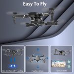 E88 foldable RC drone – dual camera 1080p, app & remote control, 2 batteries, portable, lightweight, durable, USB charging, indoor & outdoor. - 图片 2