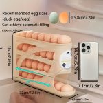 Stackable egg holder – automatic sliding, large capacity, transparent PP, saves fridge space & keeps eggs fresh - 图片 7