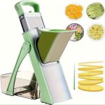 Manual handheld slicer set – adjustable thickness, shredder & mincer, heavy-duty plastic, washable, perfect for veggies, camping & kitchen prep