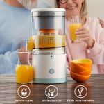 Wireless electric juicer 13.5oz – USB rechargeable, push-button, removable cup, auto juice separation, food-grade ABS, perfect gift