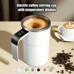 LED smart electric cup – USB rechargeable, large capacity, portable, mixes milk, chocolate & coffee, 6200 RPM motor, perfect for home & office
