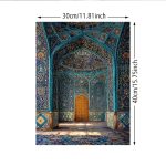 1pc, Including a Frame, Measuring 30.48X40.64 cm, Featuring a 2D Flat HD Oil Painting of Tilework Art with Islamic Geometric Designs, Persian Decoration - KX9072YD2249 - 图片 6