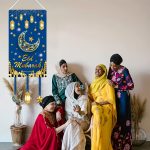 1pc Eid Mubarak Hanging Decorative Flag, Polyester Multipurpose Wall Banner, 100.0cm x 40.01cm, Festive Porch Party Decoration, No Electricity Needed, for Eid al Fitr Celebrations - 图片 4