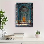1pc, Including a Frame, Measuring 30.48X40.64 cm, Featuring a 2D Flat HD Oil Painting of Tilework Art with Islamic Geometric Designs, Persian Decoration - KX9072YD2249 - 图片 4