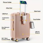 KINGSUN Travel Bag Versatile Luggage Featuring USB Charging Port And Cup Holder, Lightweight Cabin Size Suitcase - 图片 2