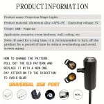 God and Jesus Pattern Projection Light, Six Interchangeable Patterns, Room Ceiling Background Decoration Light, 360° Rotating Portable USB Gadget, Creative Gift, God Bless, a Gift for Christian Enthusiasts. - 图片 4